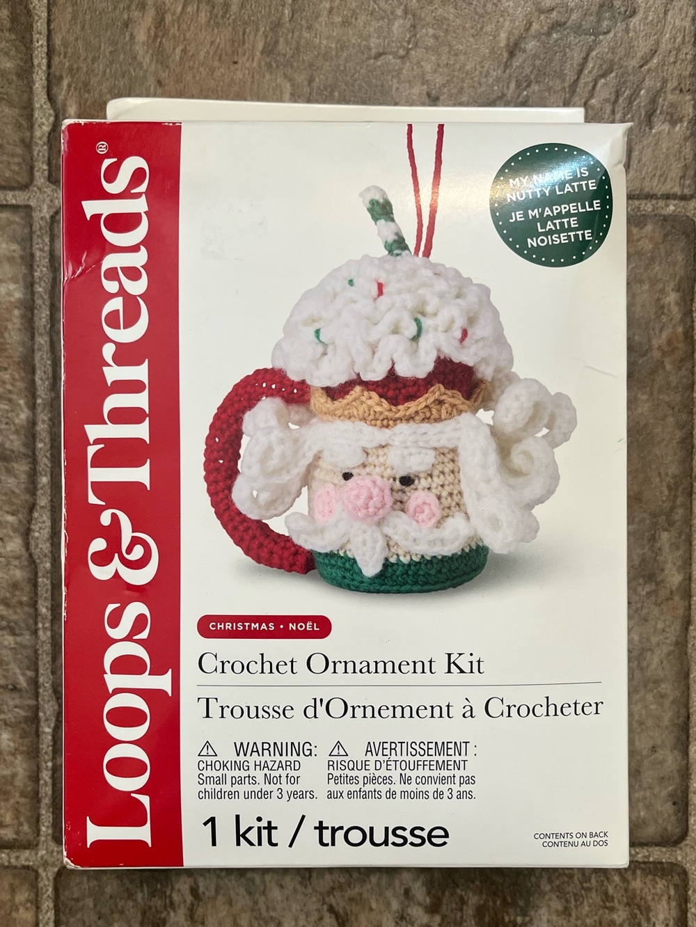 Loops & Threads Nutty Latte Santa Crochet Ornament Kit Christmas NEW